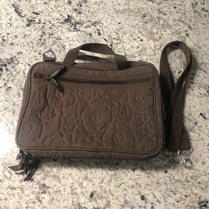 Thirty One Brown Quilted Poppy Floral Organizer